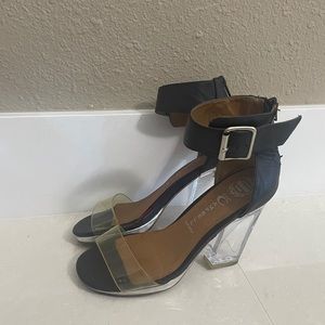 Genuine leather Jeffrey Campbell clear heels